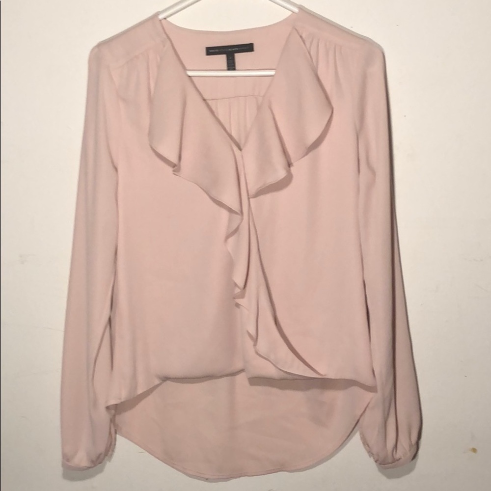 WHITE HOUSE BLACK MARKET nude pink blouse